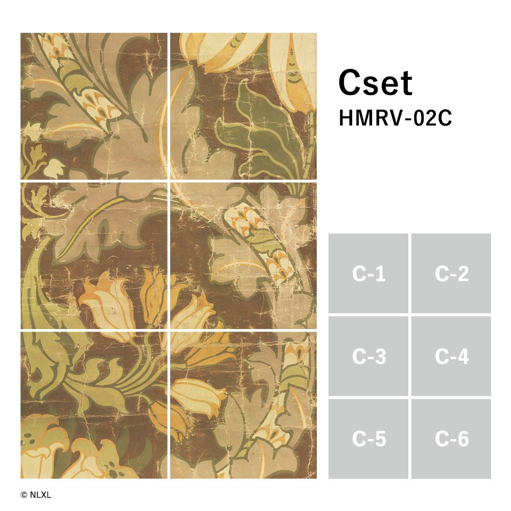 水だけで貼れる壁紙 Hattan NLXL ハッタン BIG PATTERN "LUTHER" MURAL Cset HMRV-02C(6枚セット)