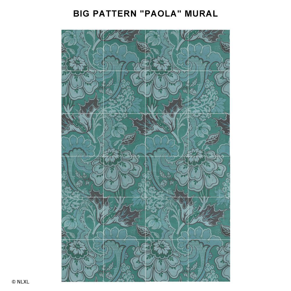 水だけで貼れる壁紙 Hattan NLXL ハッタン エヌエルエックスエル BIG PATTERN "PAOLA" MURAL フルセット(24枚セット)