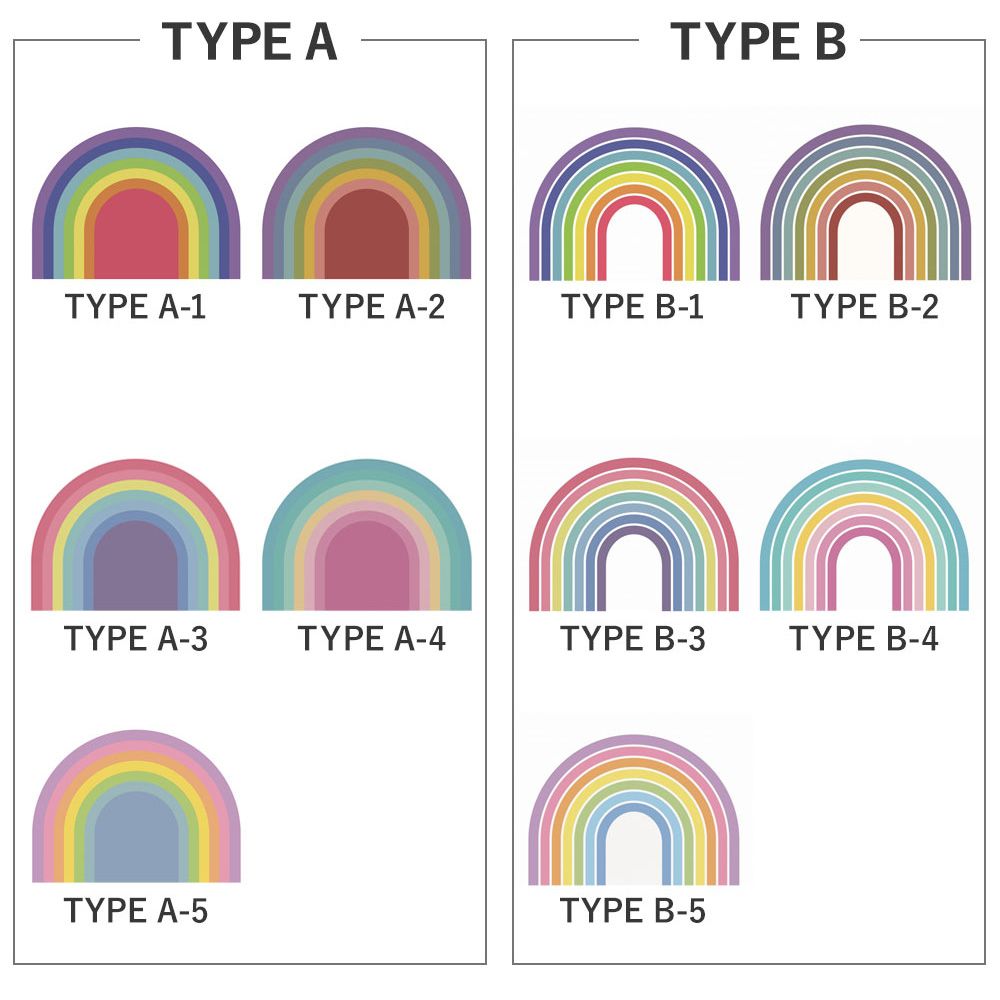 水だけで貼れる壁紙 Hattan RAINBOW ハッタンレインボー POP TYPE B-3 (80cmx70cm)