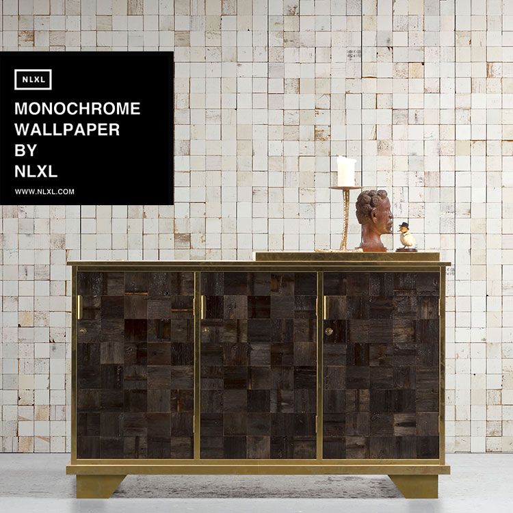 輸入壁紙 NLXL MONOCHROME WALLPAPER MOSAIC SQUARES WHITE WALLPAPER BY PIET HEIN EEK / PHE-21