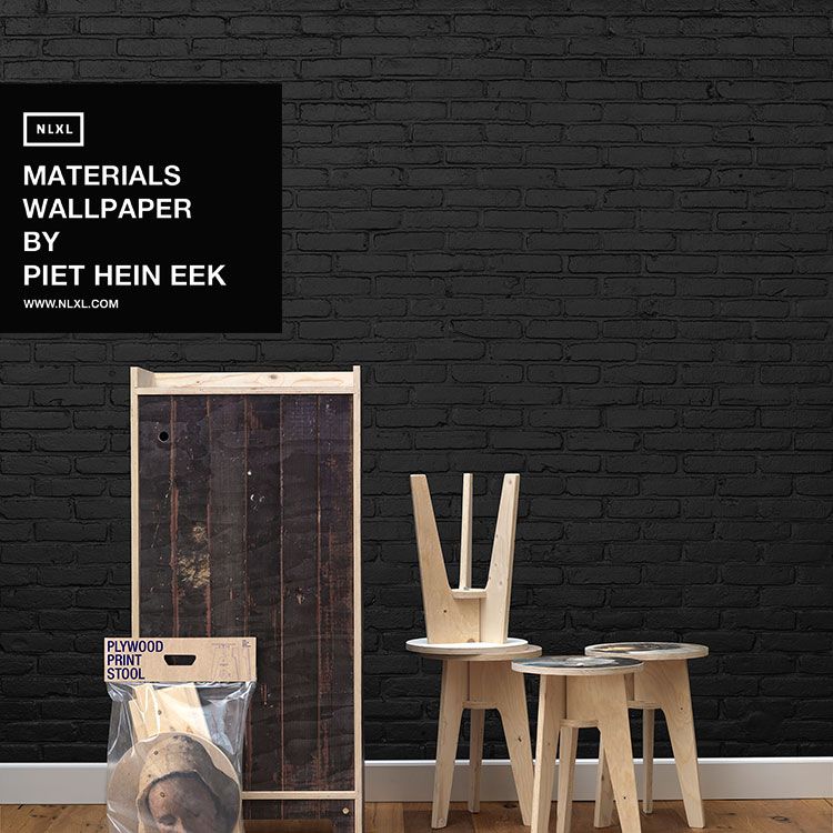 輸入壁紙 NLXL MATERIALS BLACK BRICK WALLPAPER BY PIET HEIN EEK / PHM-33