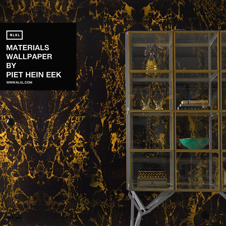 輸入壁紙 NLXL MATERIALS WALLPAPER BY PIET HEIN EEK BLACK METALLIC MARBLE WALLPAPER / PHM-70&71 【2本セット】