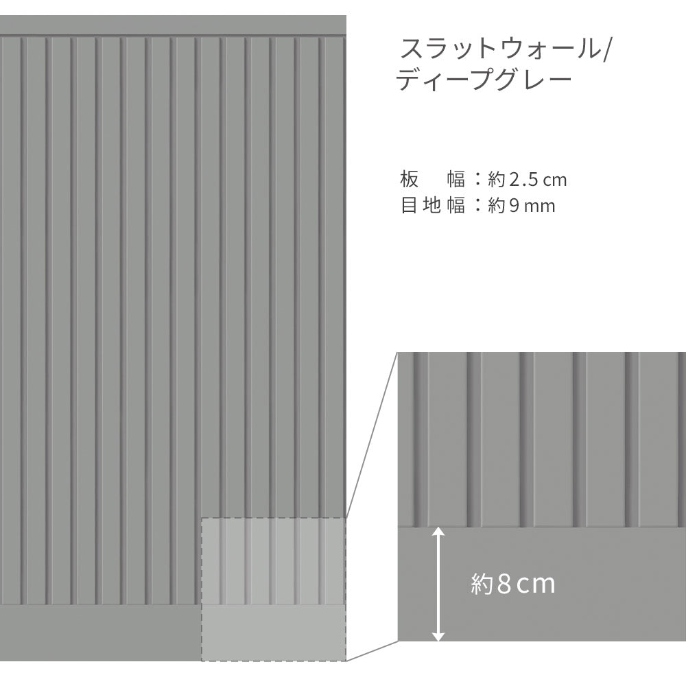 はがせる壁紙 シールタイプ Room No.0 ローワーウォールシート Lower wall sheet スラットウォール TRN-LWS06 ディープグレー