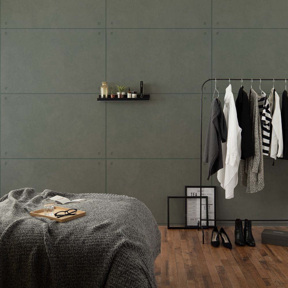 はがせる壁紙 のりなしタイプ Room No.0 モダンコンクリート (49cm×3mサイズ) NRN-MC04 チャコールグレー