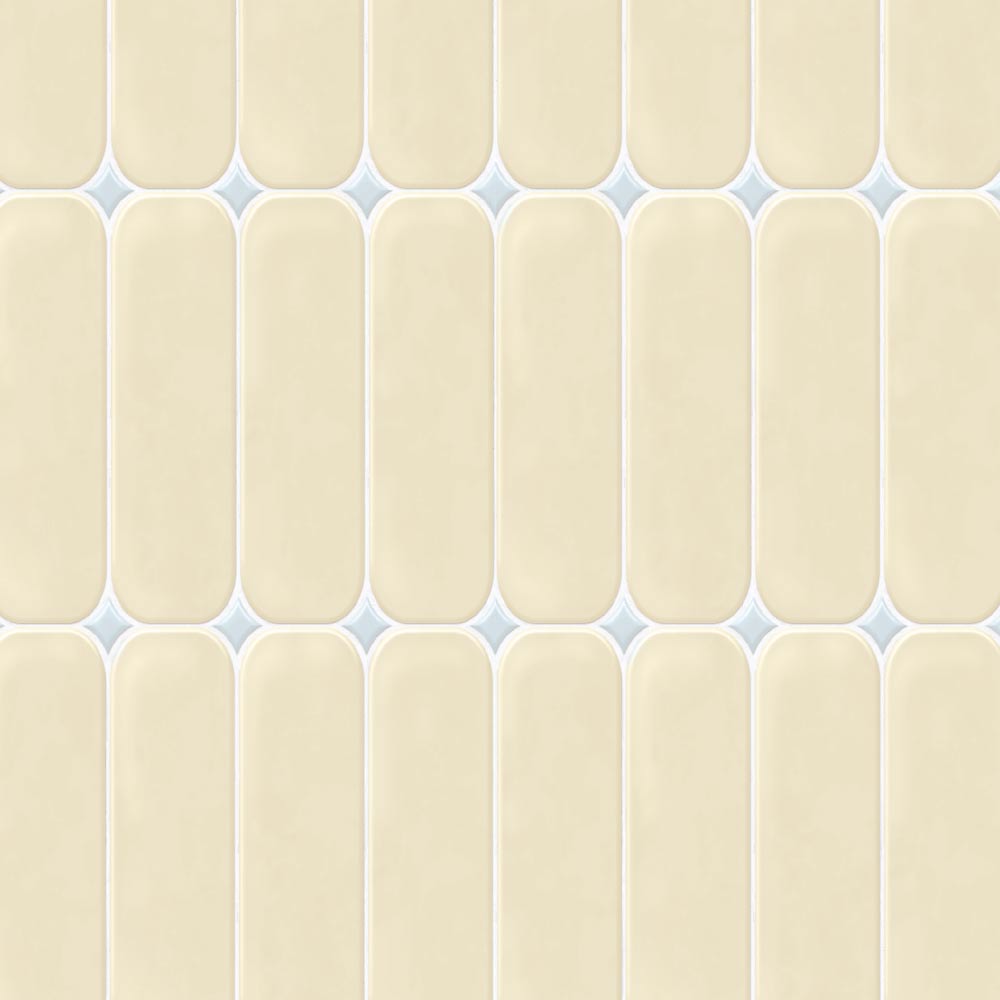 【サンプル】 貼ってはがせる シール壁紙 「Hatte me! （ハッテミー）」 リメイクシート ラウンドタイル ROTI-20 / イエロー×ブルー