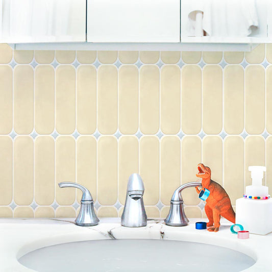 貼ってはがせる シール壁紙 「Hatte me! （ハッテミー）」 リメイクシート ラウンドタイル （65cm×1mサイズ） ROTI-20 / イエロー×ブルー