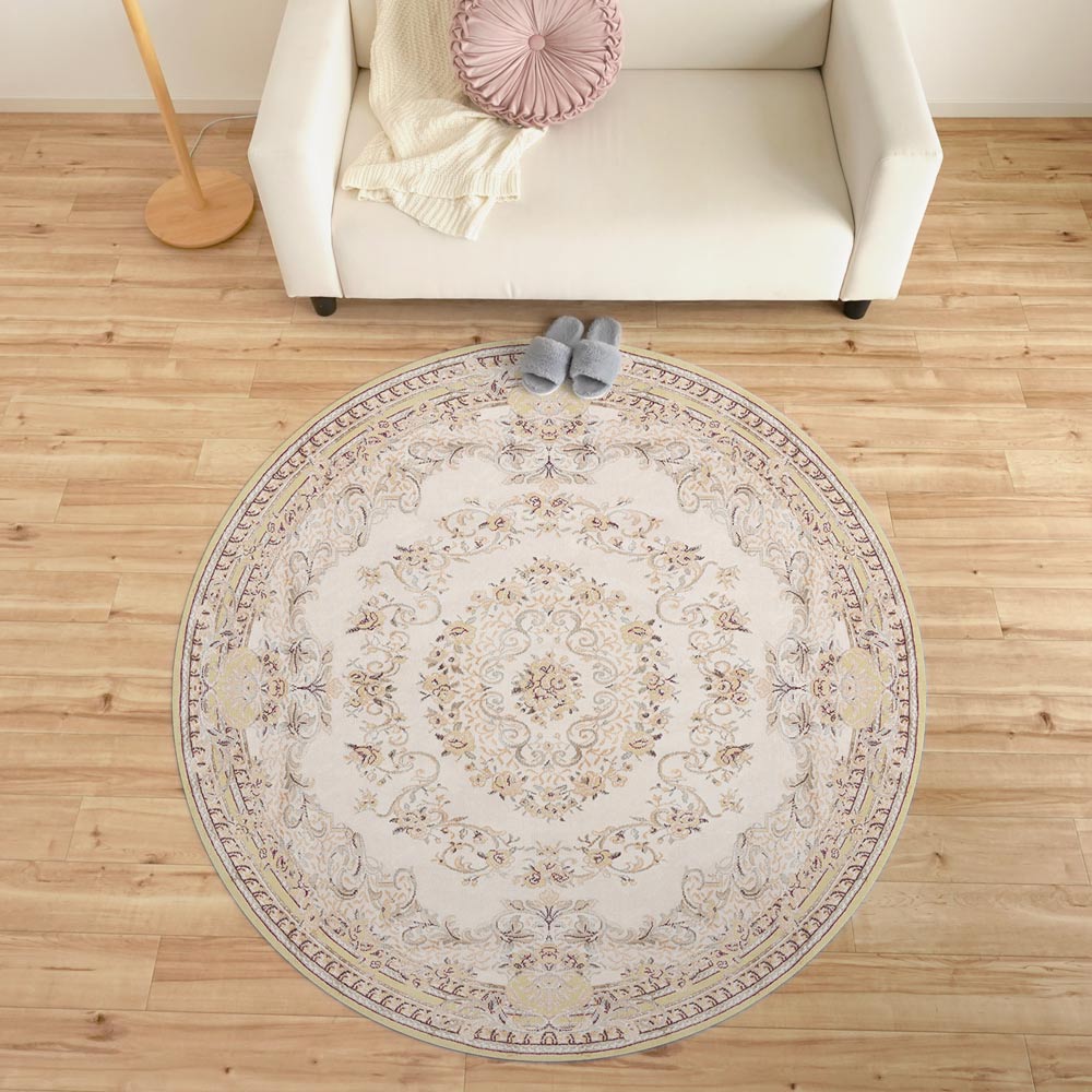 150cm×150cm　円形 クラシック・ペルシャ アンバーハニー Mon Sucrier