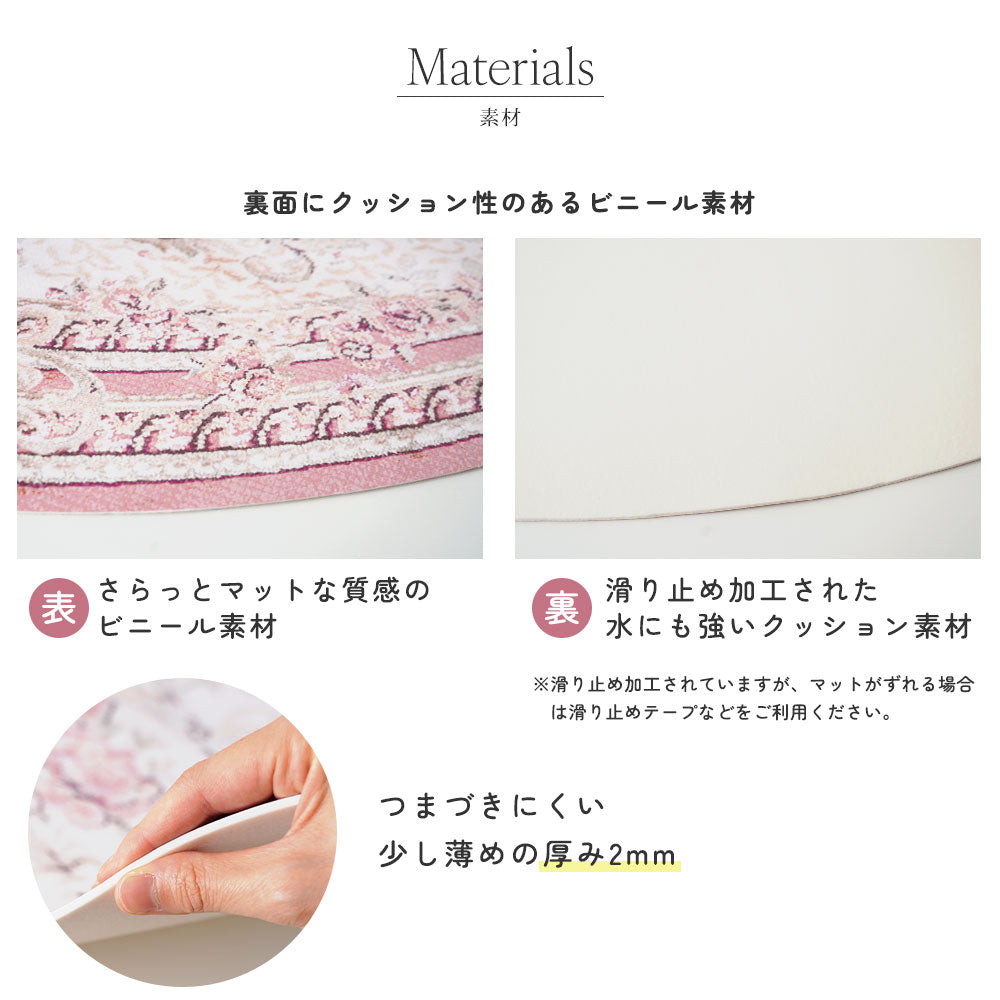 裏面は滑り止め加工 水に強い素材