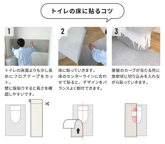 トイレの貼り方のコツ