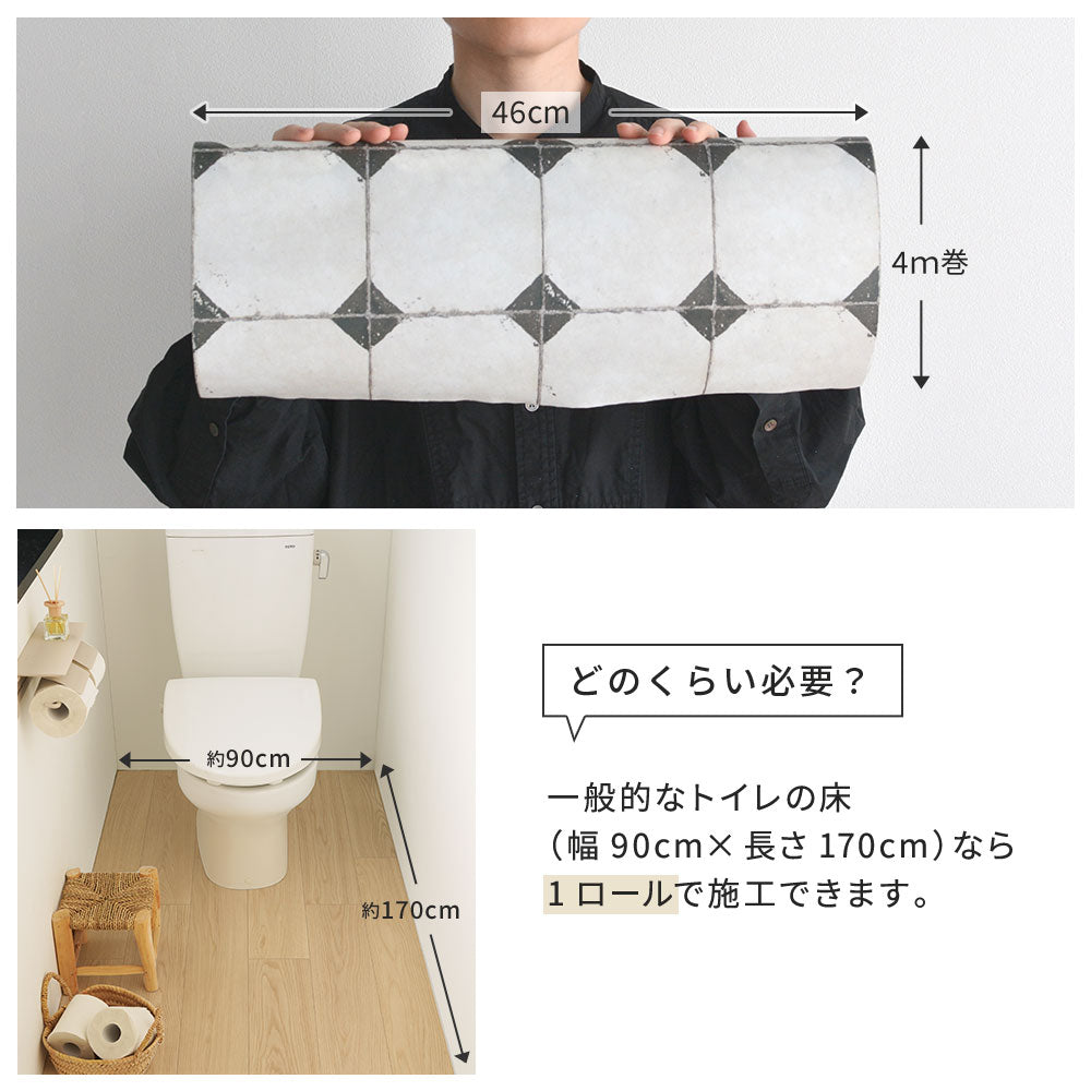 1本で1畳（トイレの床程度）施工できます