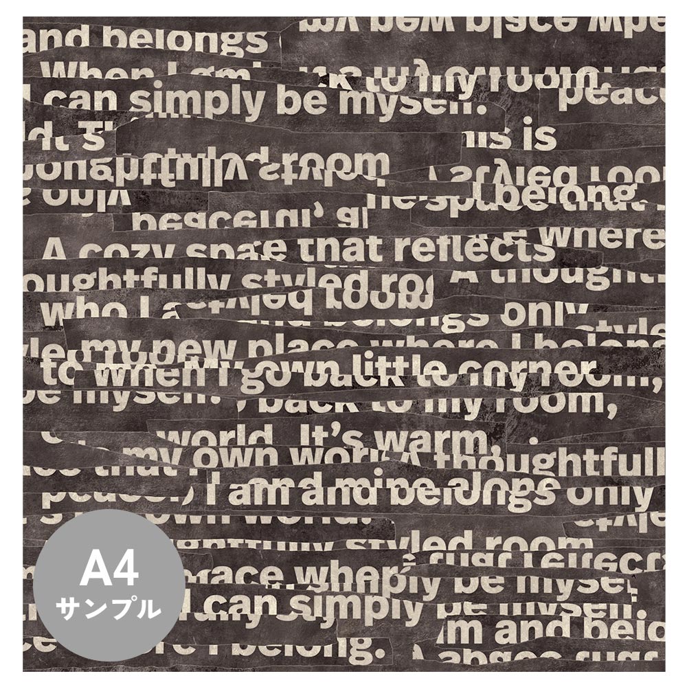 【サンプル】はがせるミューラル壁紙 のりなし WALLN レイヤードタイポグラフィ NKH-LT02 ブラック