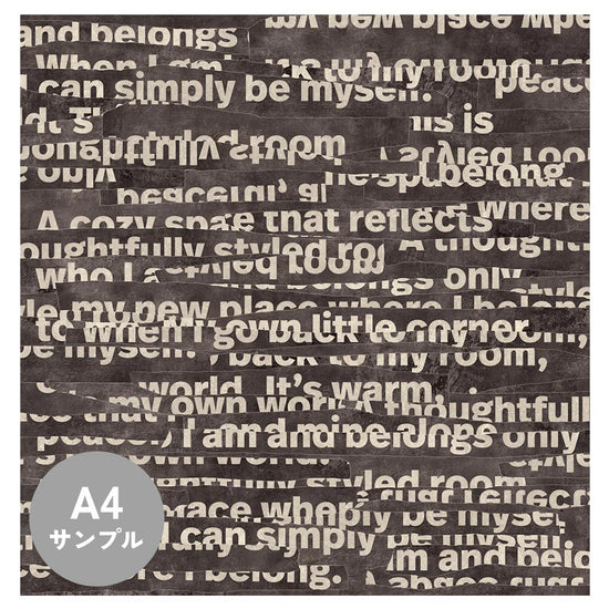 【サンプル】はがせるミューラル壁紙 のりなし WALLN レイヤードタイポグラフィ NKH-LT02 ブラック