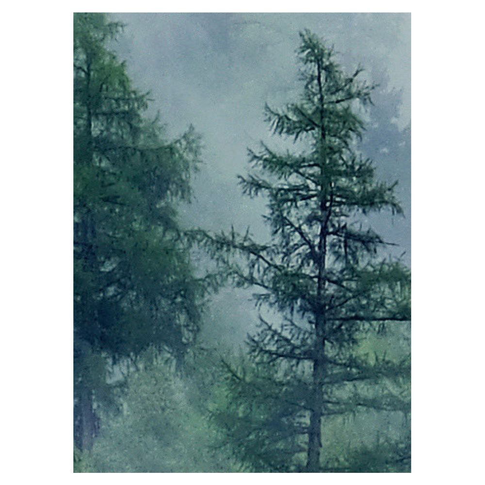 【サンプル】はがせるミューラル壁紙 のりなし Misty landscape with fir forest 02 NSO-G00019