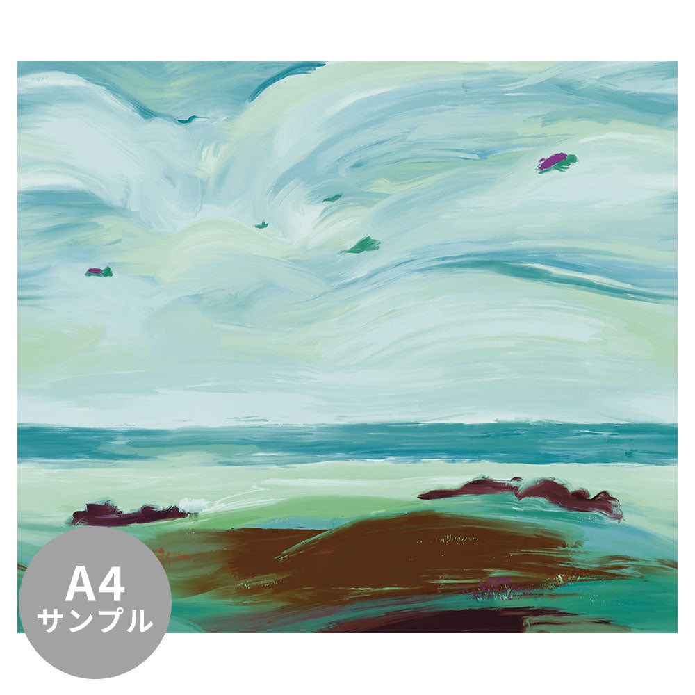 【サンプル】はがせるミューラル壁紙 のりなし Seaside Acrylic Teal NSO-G00157