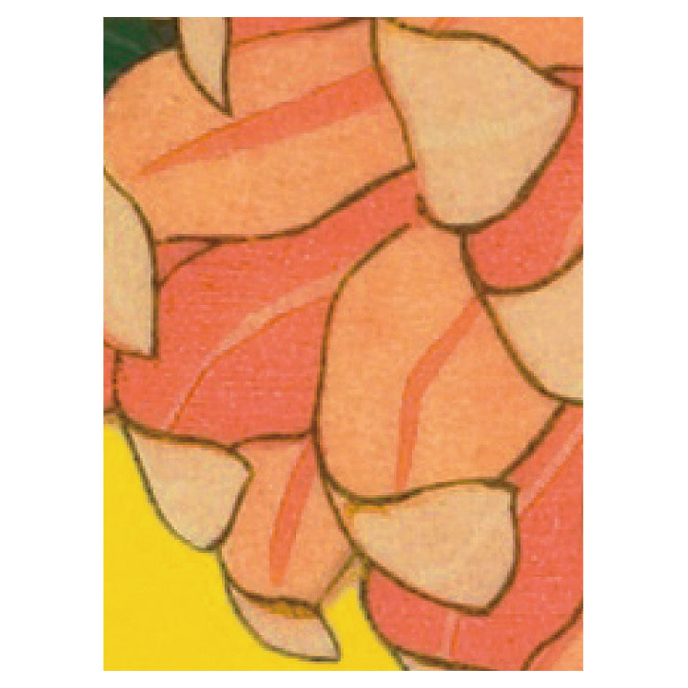 【サンプル】はがせるミューラル壁紙 のりなし 葛飾北斎 菊に虻（イエロー背景） NSO-M00002