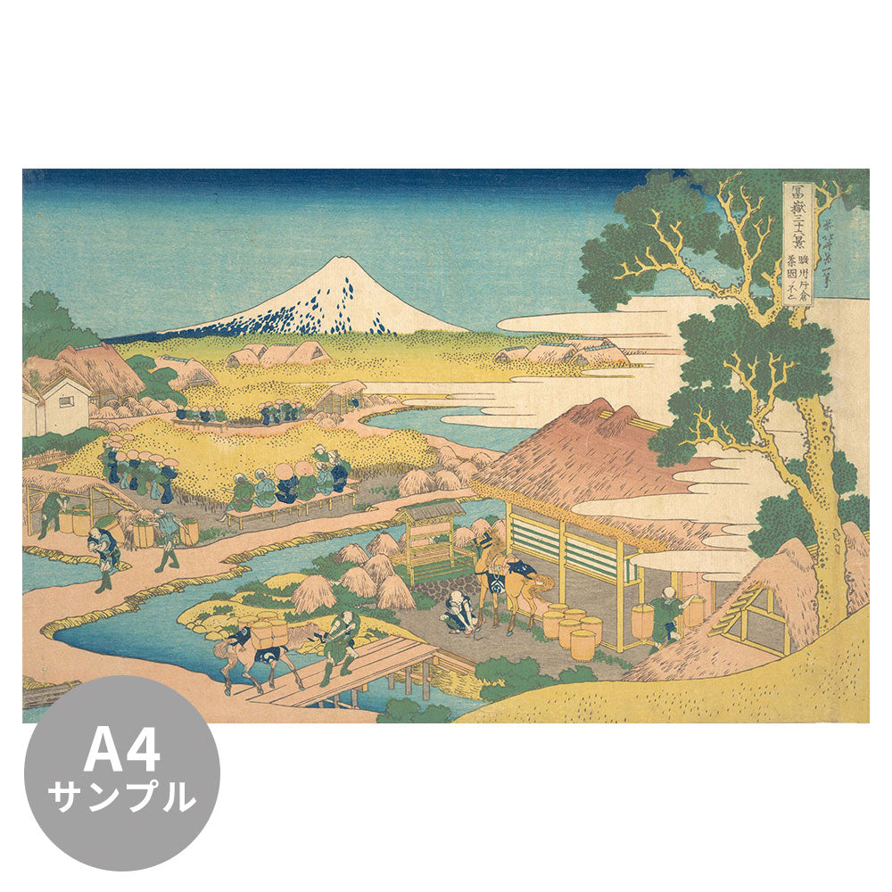 【サンプル】はがせるミューラル壁紙 のりなし 葛飾北斎 富嶽三十六景 駿州片倉茶園ノ不二
