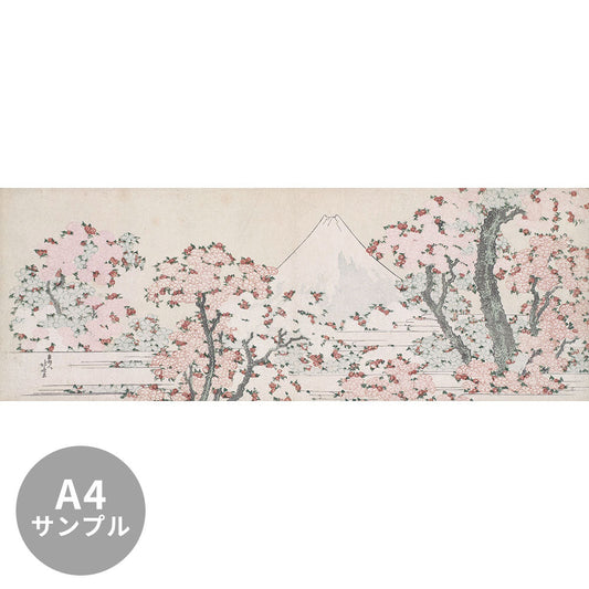【サンプル】はがせるミューラル壁紙 シールタイプ 葛飾北斎 桜花に富士図 TSO-N00092