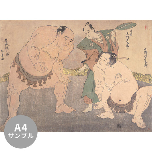 【サンプル】はがせるミューラル壁紙 シールタイプ 勝川春章 力士図 TSO-N00122