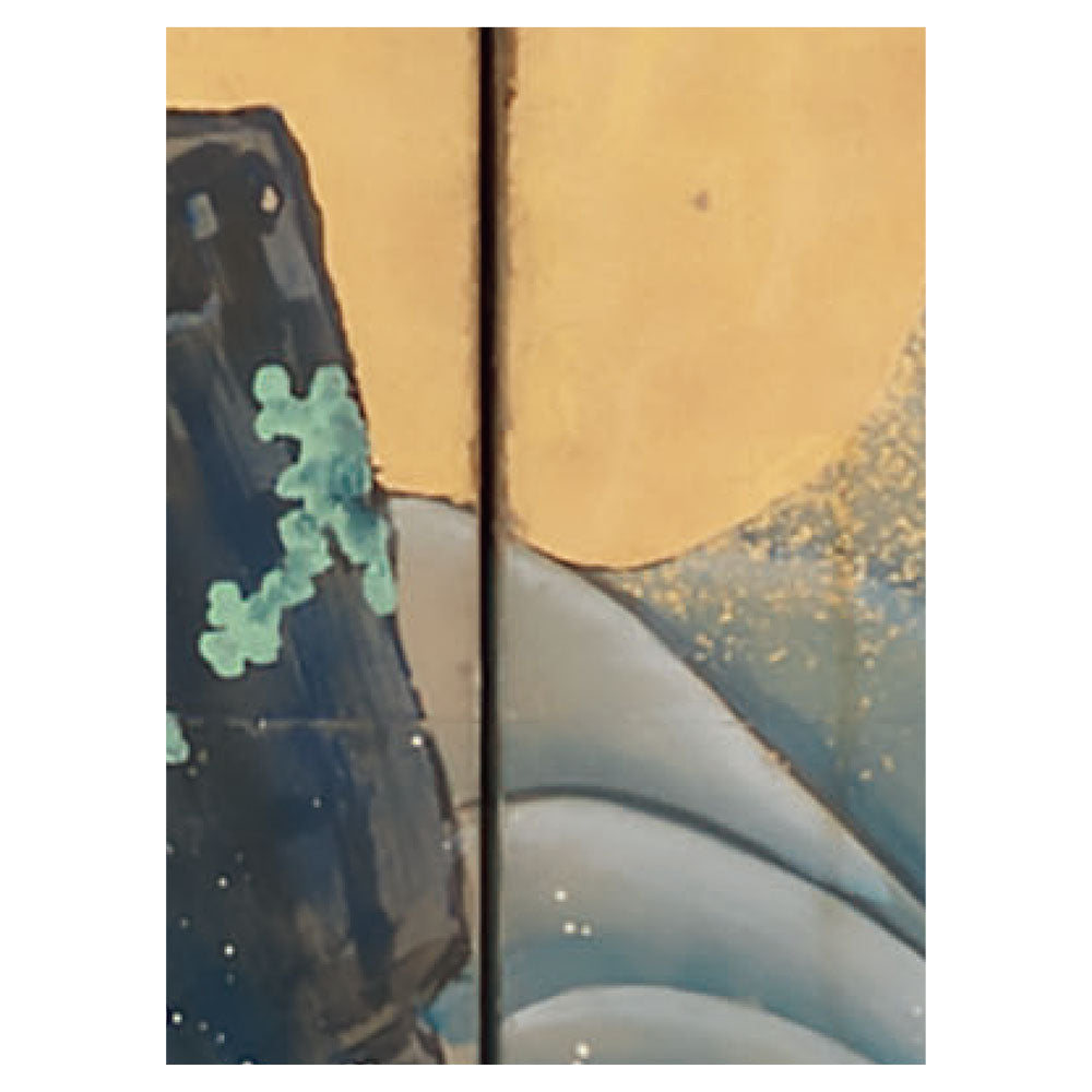 【サンプル】はがせるミューラル壁紙 のりなし 山跡鶴嶺 波濤図屏風 NSO-N00131