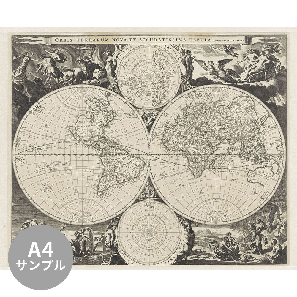 【サンプル】はがせるミューラル壁紙 のりなし Map of the World NSO-S00066