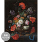 【サンプル】はがせるミューラル壁紙 シールタイプ Abraham Mignon Still Life with Flowers and a Watch TSO-S00069