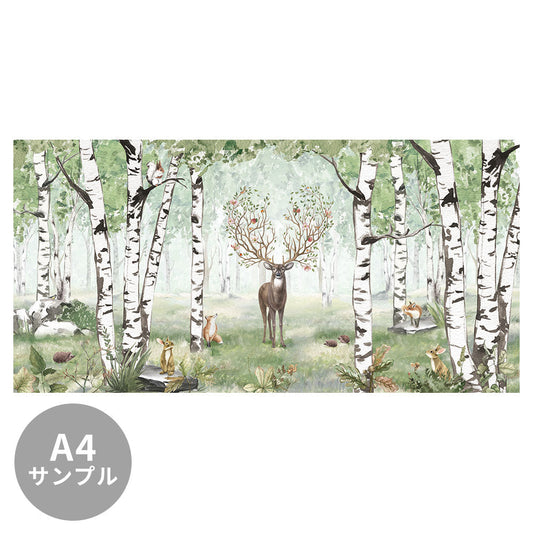 【サンプル】はがせるミューラル壁紙 のりなし KIKKI BELLE Amazing Antlers Summer W13294
