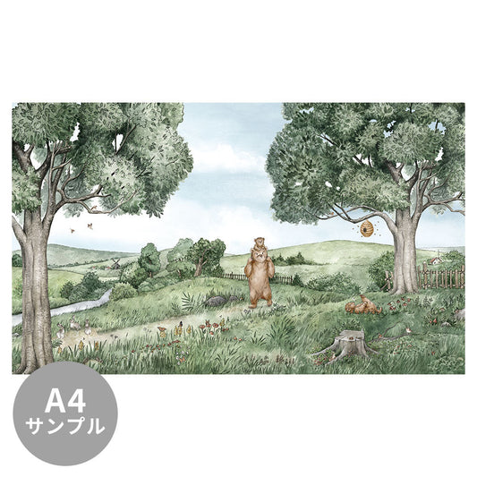 【サンプル】はがせるミューラル壁紙 のりなし KIKKI BELLE Bears and Bees W13301