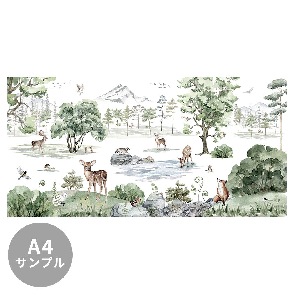 【サンプル】はがせるミューラル壁紙 のりなし KIKKI BELLE Deer Forest Winter W13309