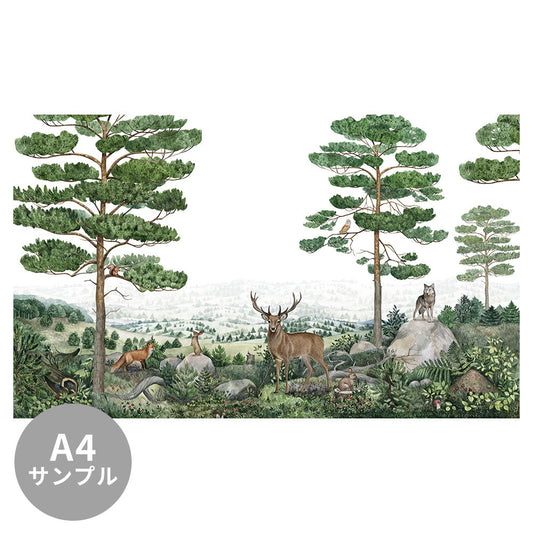 【サンプル】はがせるミューラル壁紙 のりなし KIKKI BELLE Forest Vista W13319