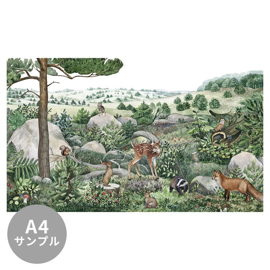 【サンプル】はがせるミューラル壁紙 のりなし KIKKI BELLE Happy Hills W13321