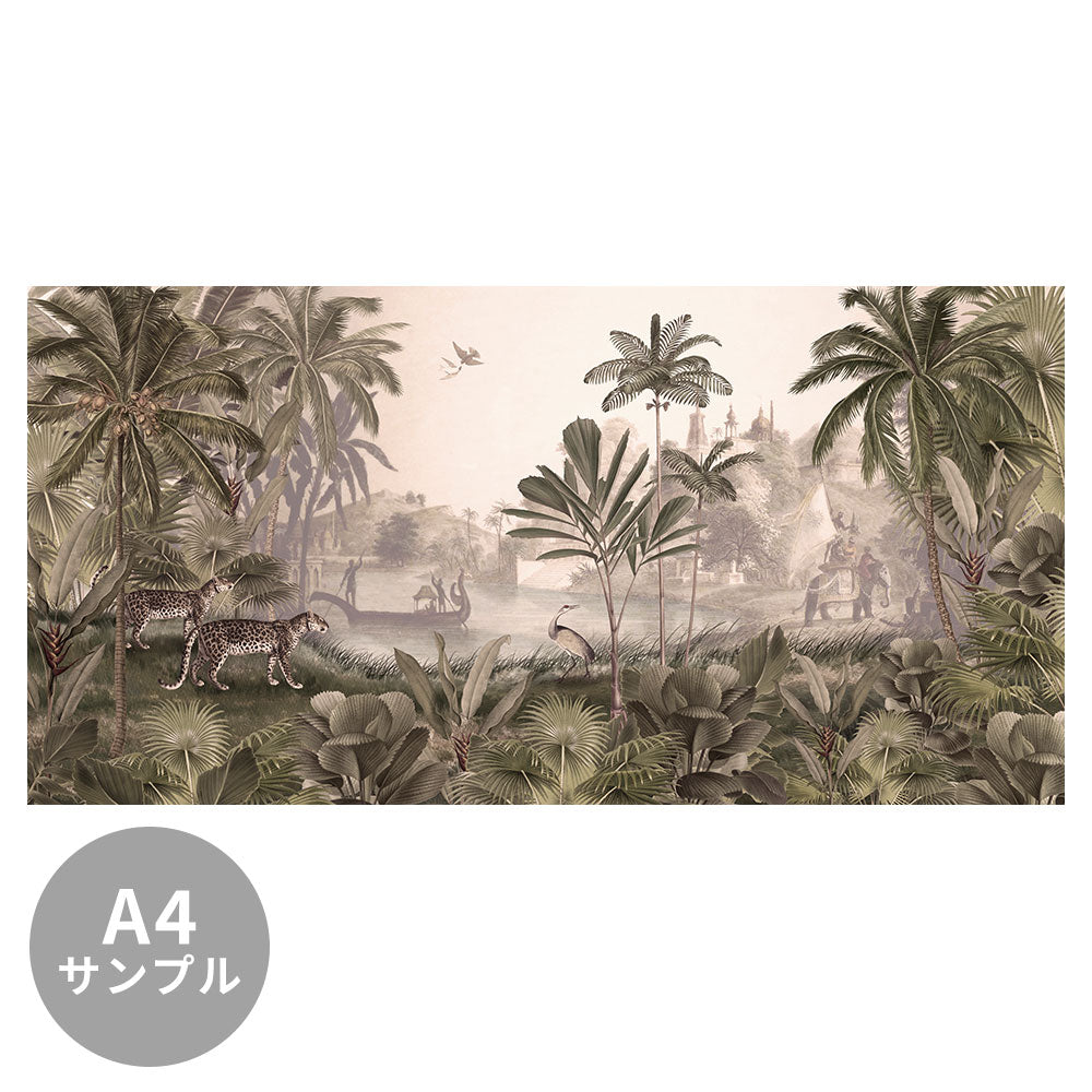 【サンプル】はがせるミューラル壁紙 のりなし Sir Edward Leopard Landscape Sepia W13376