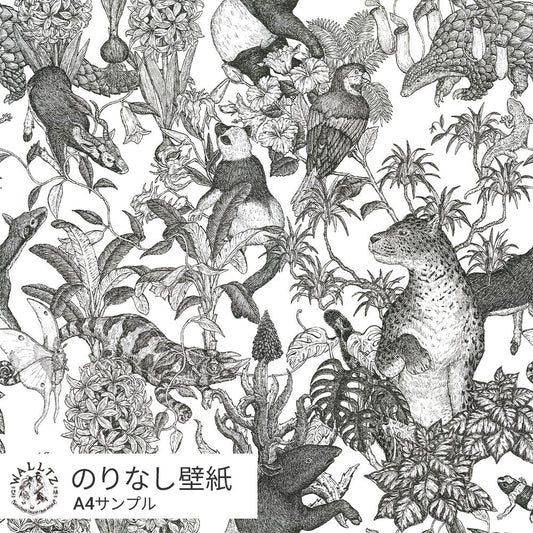 【サンプル】はがせる壁紙 のりなしタイプ WALLTZ ウォルツ 村山大明 Tropical rainforest Black NWZ-TFBK