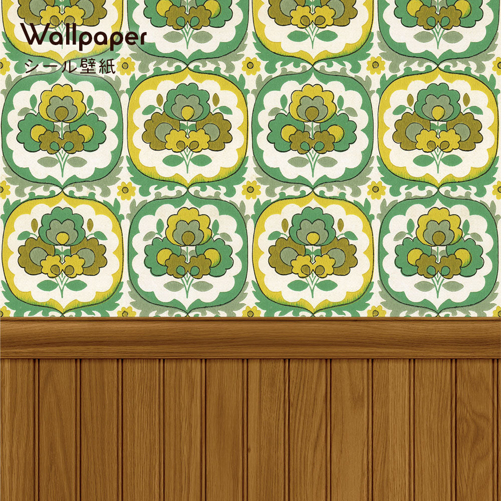 【サンプル】はがせる壁紙 シールタイプ レトロトレ ヴィンテージ切り替えパネル TRT-VWK06 ペパーミント