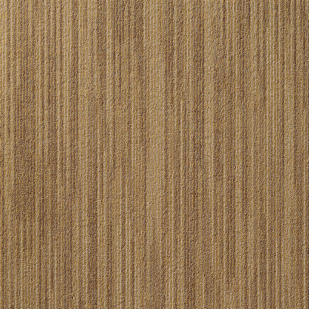 【サンプル】洗えるタイルカーペット 東リ ファブリックフロア スクエア4200 スズカスリ FF4202 黄茶絣 吸着タイプ 床暖房対応