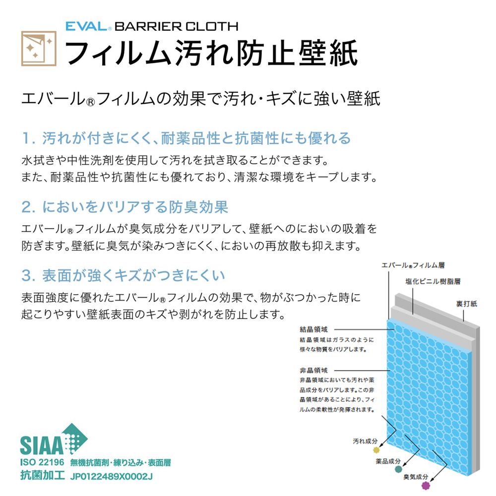 生のり付き 国産壁紙 クロス / スカイブルーセレクション FE-76112