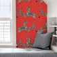 はがせる 壁紙 シール 「NU WALLPAPER」Masai Red Zebra Safari Scalamandre Self Adhesive Wallpaper / SCS3869