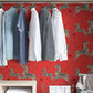 はがせる 壁紙 シール 「NU WALLPAPER」Masai Red Zebra Safari Scalamandre Self Adhesive Wallpaper / SCS3869