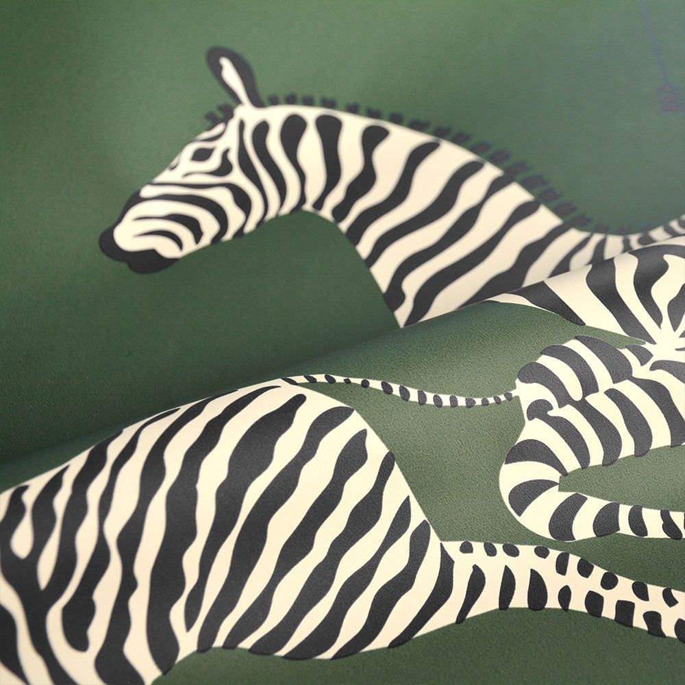 はがせる 壁紙 シール 「NU WALLPAPER」Serengeti Green Zebra Safari Scalamandre / SCS3871