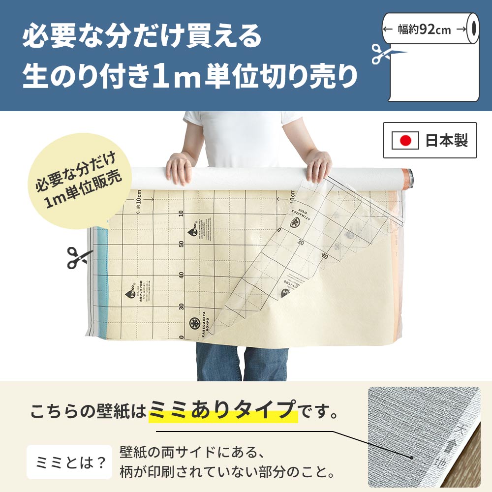 生のり付き1ｍ単位切売り