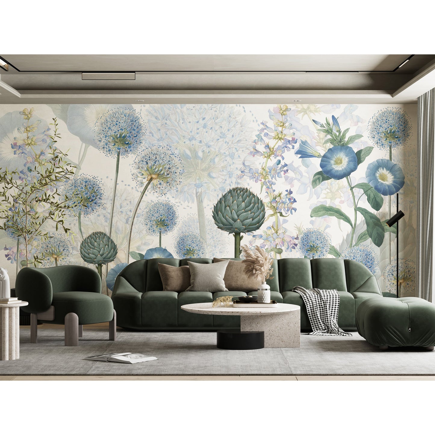 はがせるミューラル壁紙 のりなし Sir Edward Blue Wild Meadow W13358