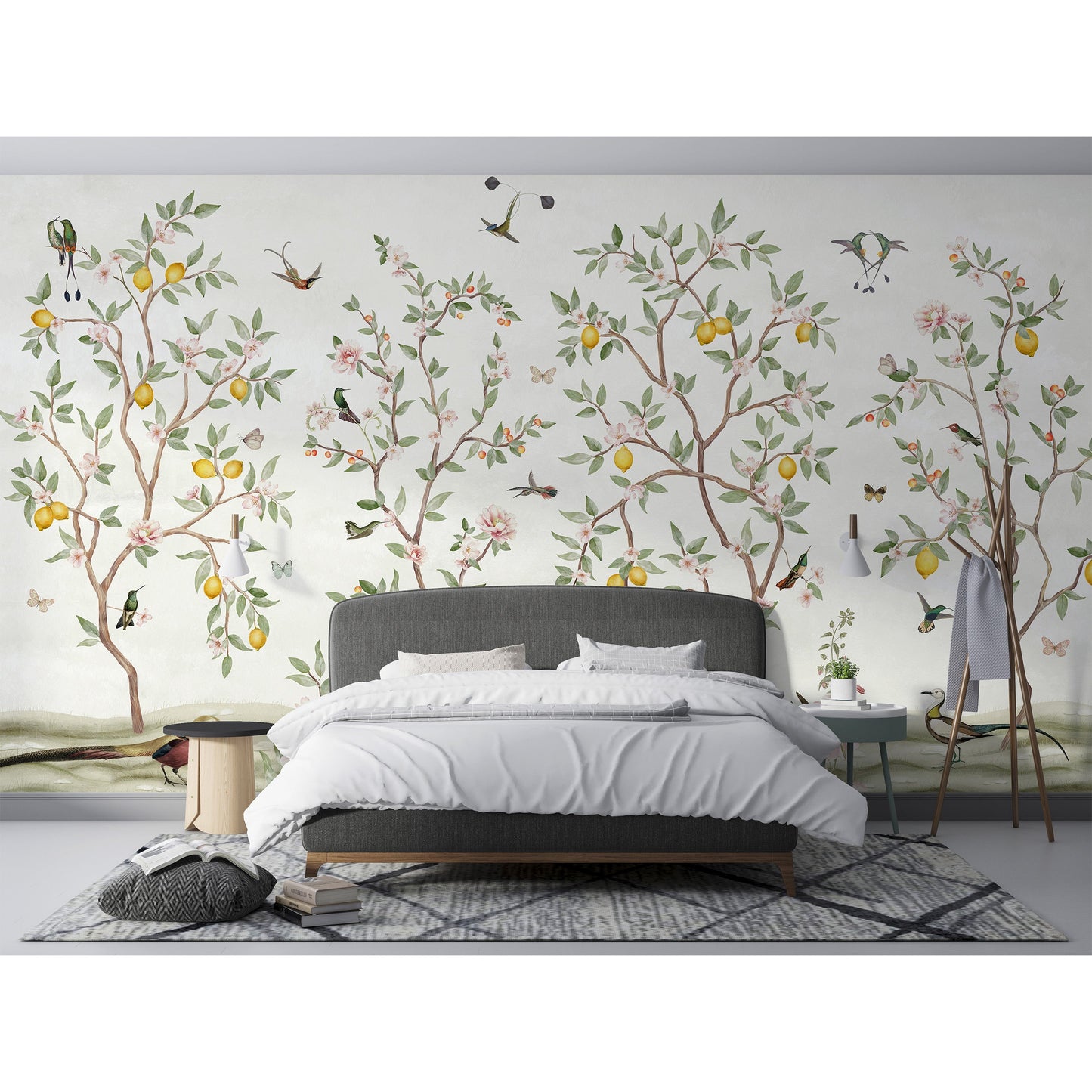 はがせるミューラル壁紙 のりなし Sir Edward Lemon Tree Chinoiserie White W13373