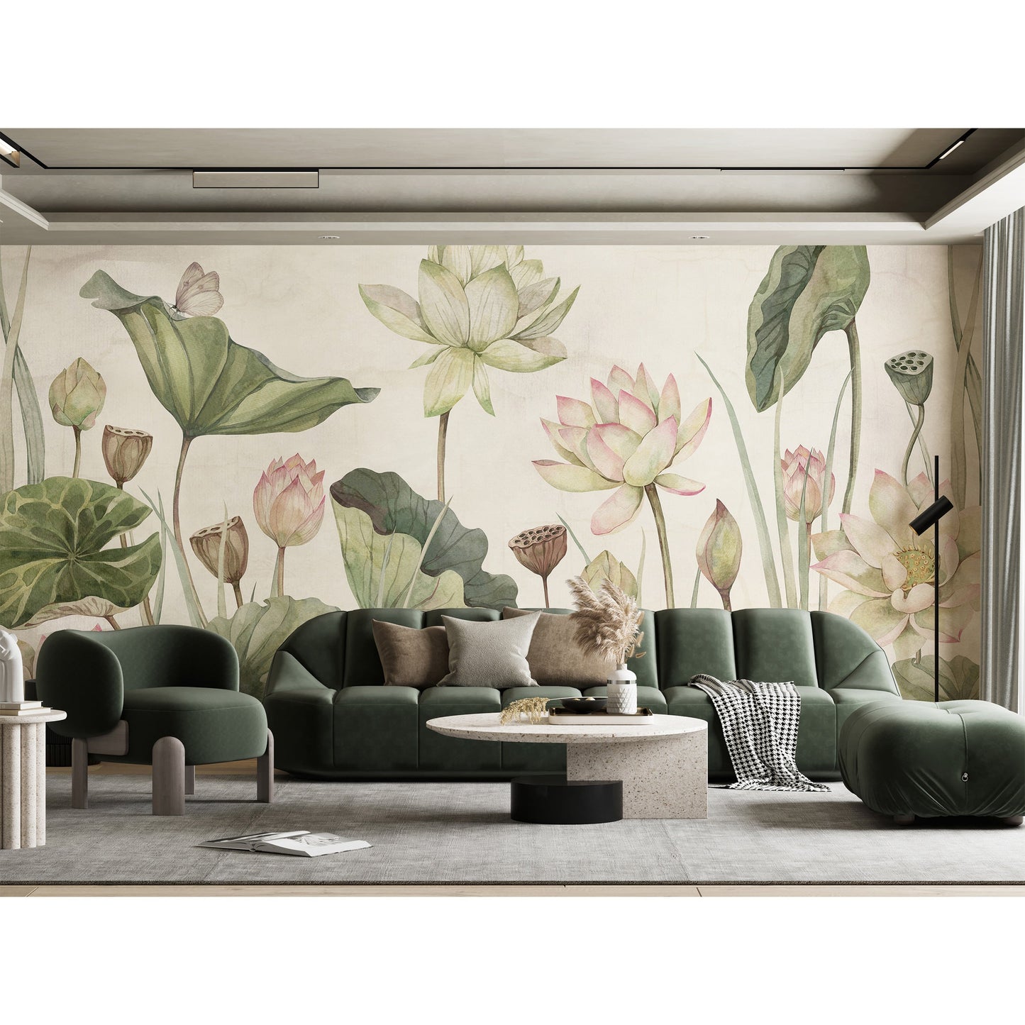 はがせるミューラル壁紙 のりなし Sir Edward Lovely Water Lilies W13377