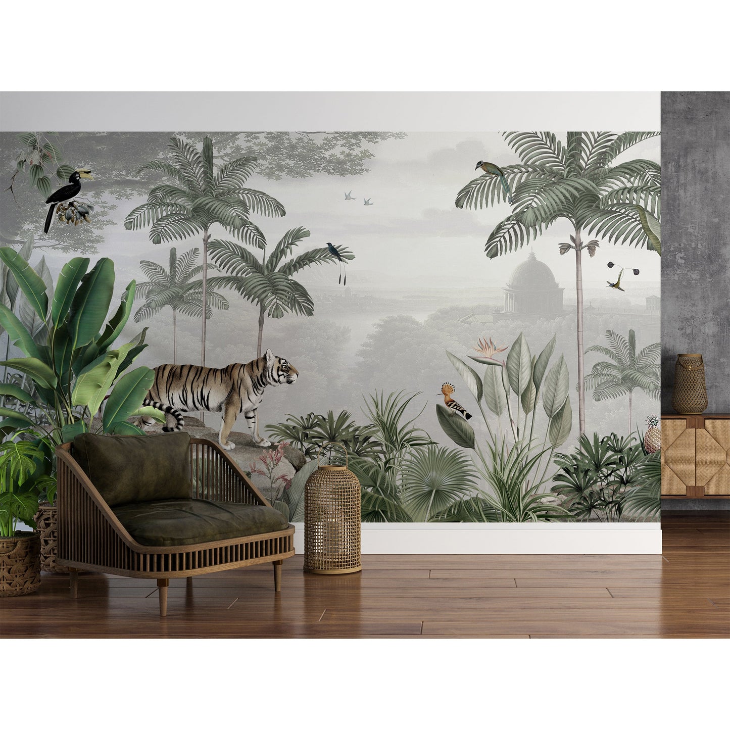 はがせるミューラル壁紙 のりなし Sir Edward Tropical Tiger W13382