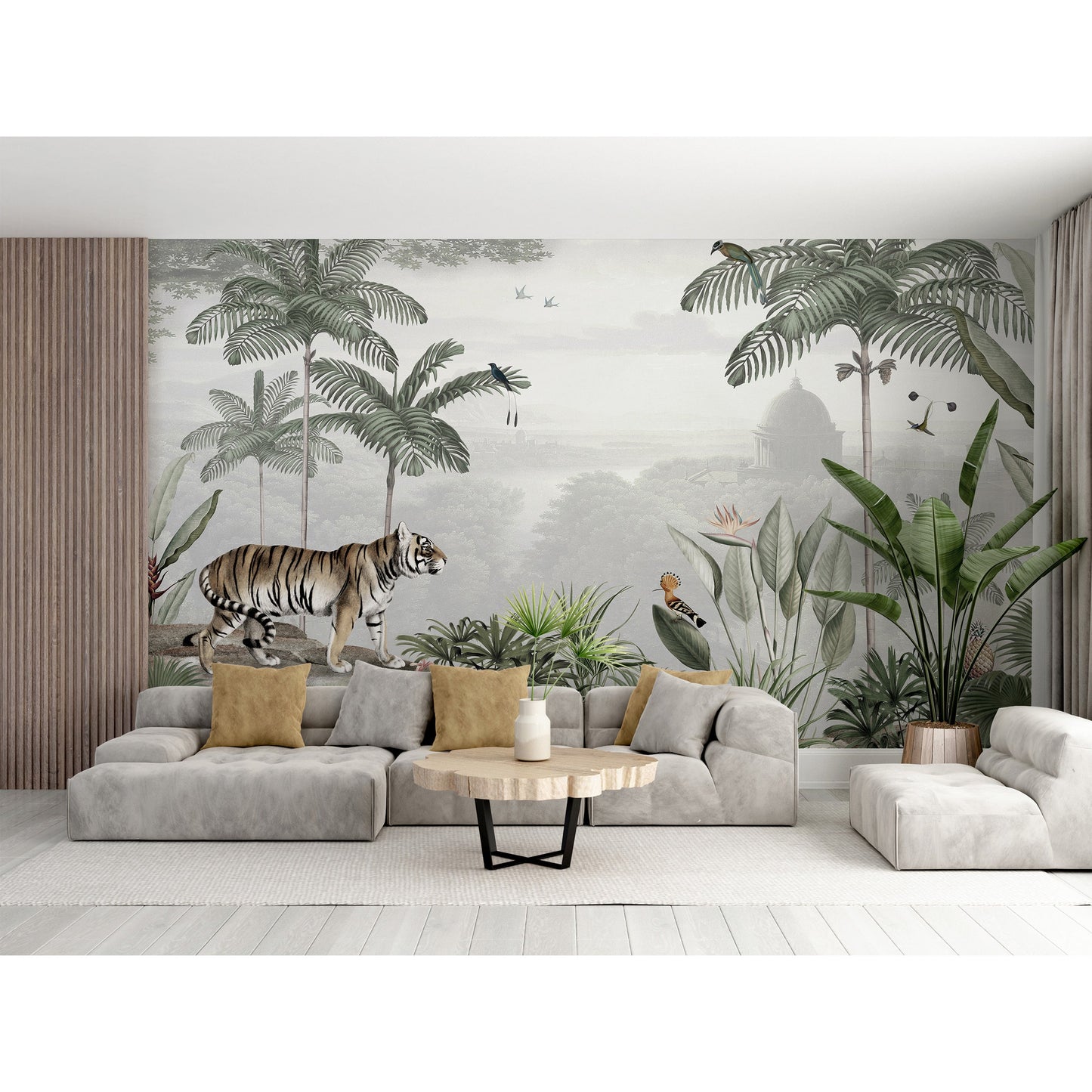 はがせるミューラル壁紙 のりなし Sir Edward Tropical Tiger W13382