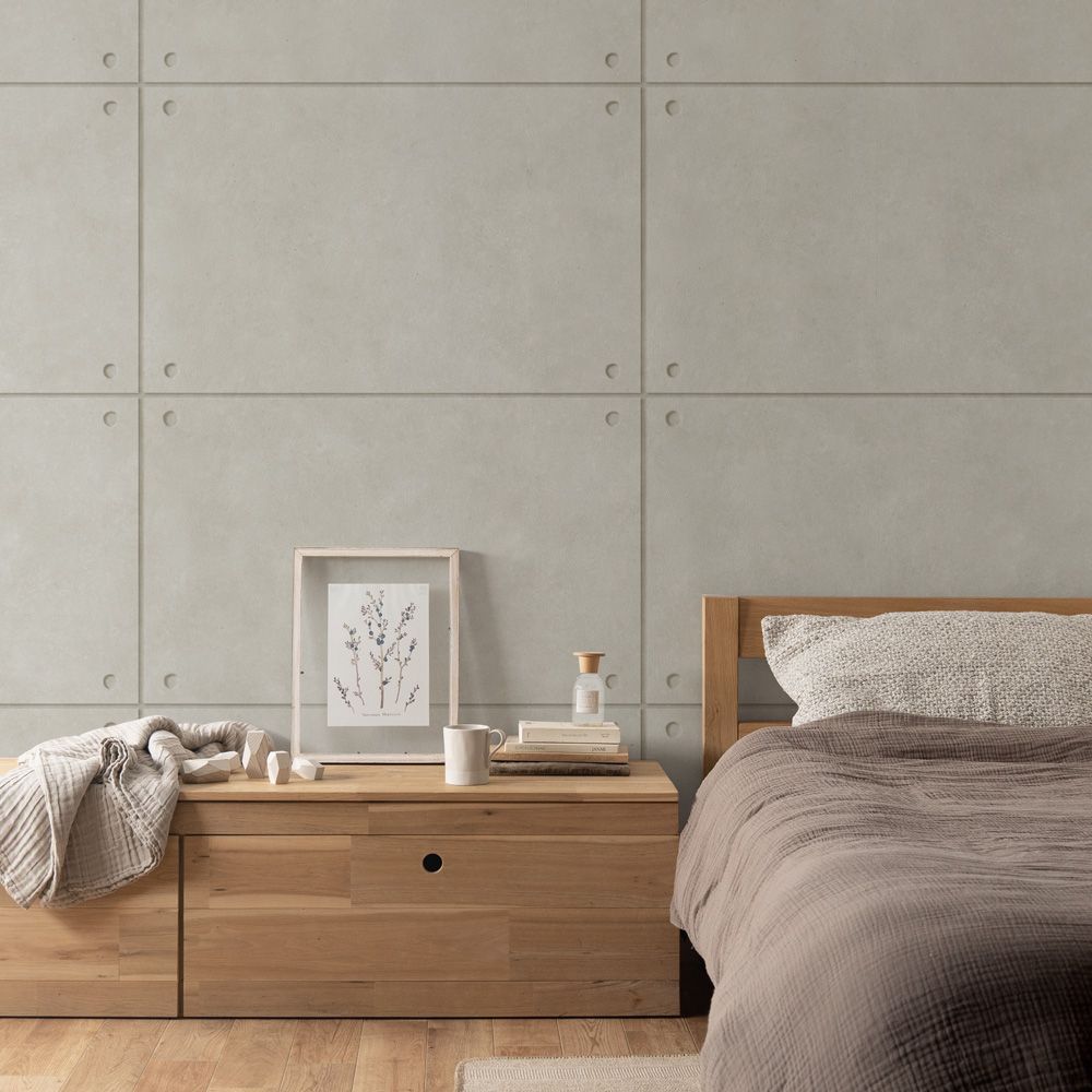 はがせる壁紙 のりなしタイプ SLOW TiME ナチュラルモダンコンクリート (49cm×3mサイズ) NST-MC02 グレー