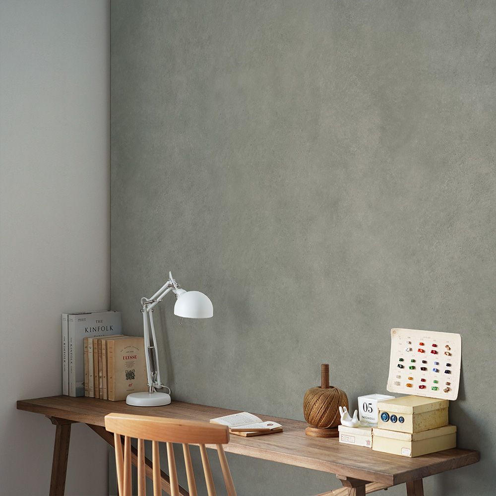 はがせる壁紙 のりなしタイプ SLOW TiME ナチュラルコンクリート (49cm×2.5mサイズ) NST-NC03 ダークグレー