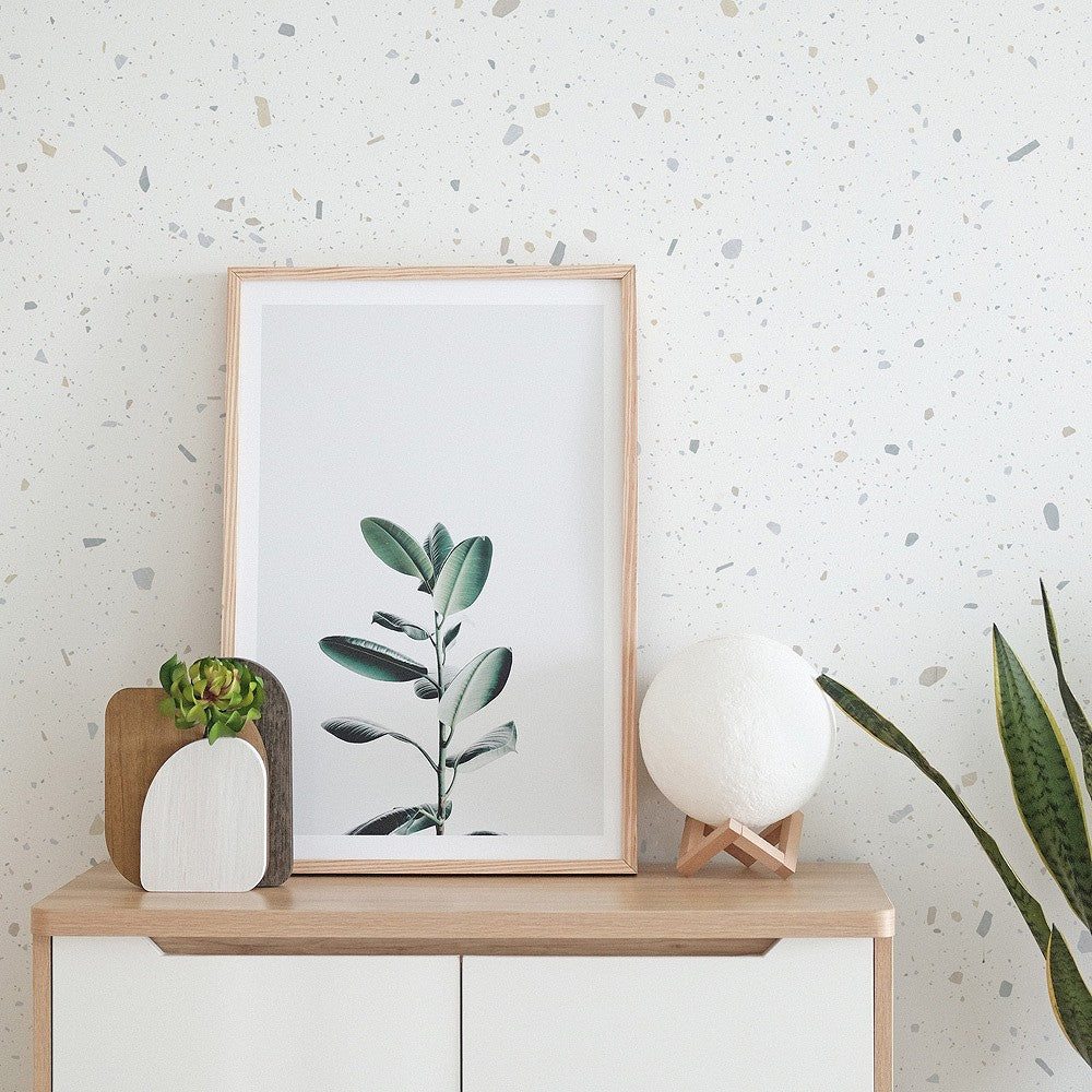 【サンプル】はがせる壁紙 シールタイプ SLOW TiME テラゾ TST-TZ02 ブルー