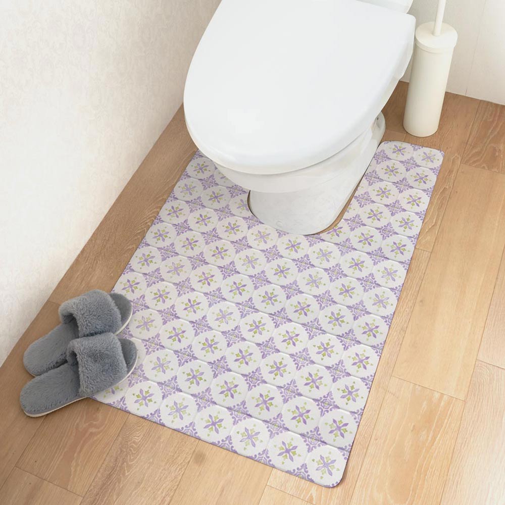 拭けるトイレマット ロングタイプ 60cm×91cm オーアタイル/アメジスト
