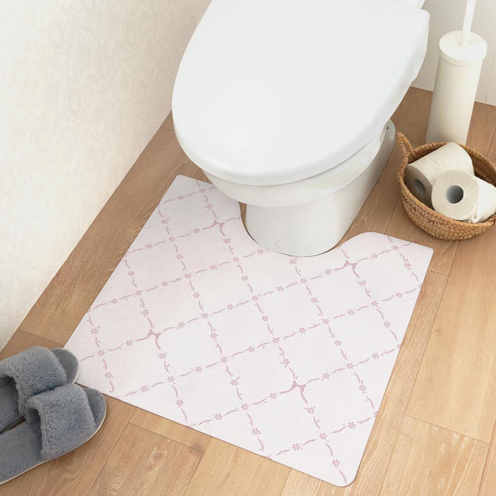 拭けるトイレマット スクエアタイプ 60cm×56cm カロアフルール/コライユ