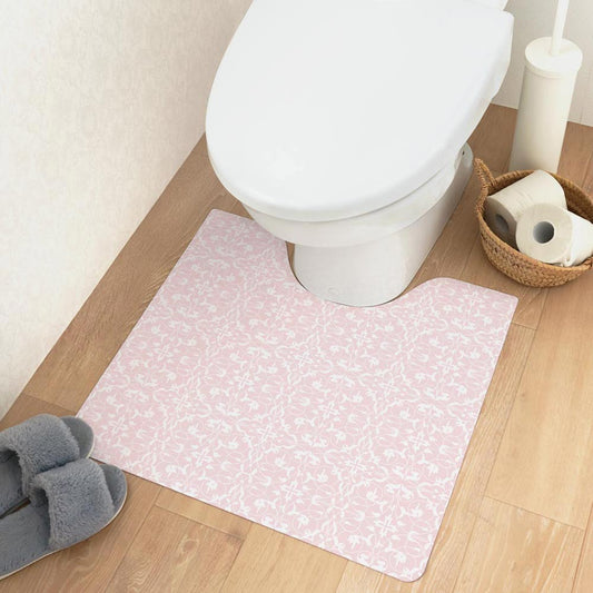 拭けるトイレマット スクエアタイプ 60cm×56cm エレガントアラベスク/ピンク